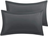 Imperial Charcoal Grey-Pack of 2 Pillow Cases Sham (Luxury)