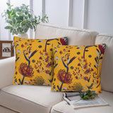 Mustard Floral-Cushion Covers Pack of Two