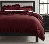 Ruffle Imperial Maroon-Bed Set 8 Pcs (Luxury)