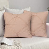 Beige Pin Tuck-Cushion Covers Pack of Two