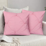 Pink Pin Tuck-Cushion Covers Pack of Two