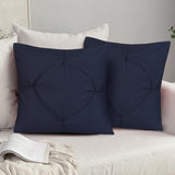 Navy Pin Tuck-Cushion Covers Pack of Two