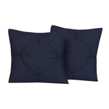 Navy Pin Tuck-Cushion Covers Pack of Two