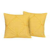 Ochre Pin Tuck-Cushion Covers Pack of Two