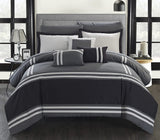 Folwell (Black on Grey)-Bed Set 8 Pcs (Luxury)