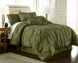 Diamond Pin Tuck Imperial Olive Green-Bed Set 8 Pcs (Luxury)