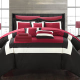 Montrose (Maroon on Black)-Bed Set 8 Pcs (Luxury)
