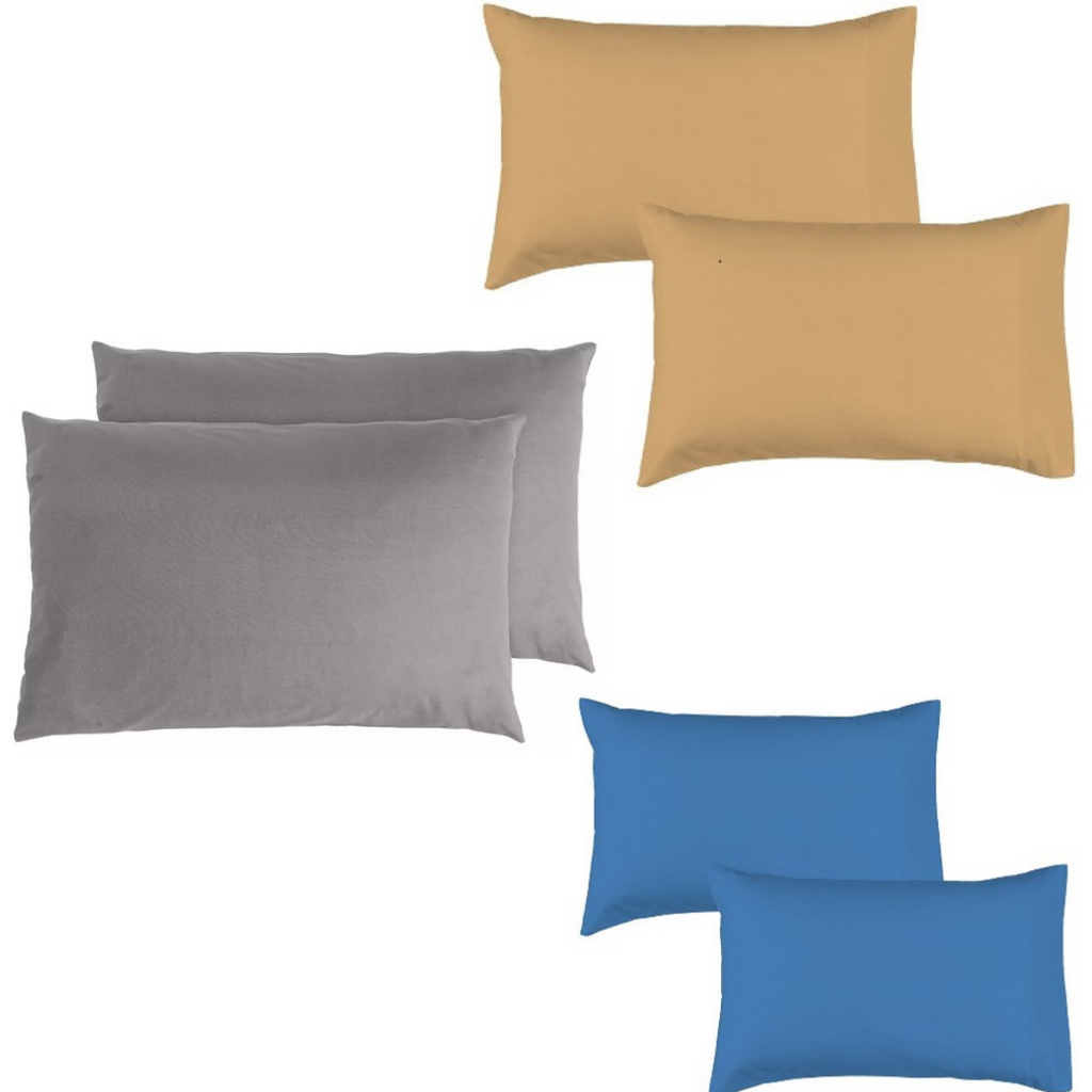 Plain Color Assorted Pillow Cases-Pack of 6