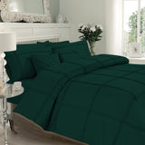 Pleated Imperial Emerald Green-Bed Set 8 Pcs (Luxury)