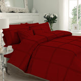 Pleated Imperial Burgundy-Bed Set 8 Pcs (Luxury)