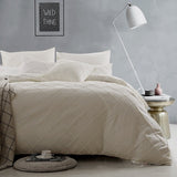 Cross Pleated Imperial Beige-Bed Set 8 Pcs (Luxury)