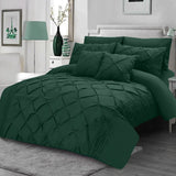 Pin Tuck Pleated Imperial Emerald Green-Bed Set 8 Pcs (Luxury)