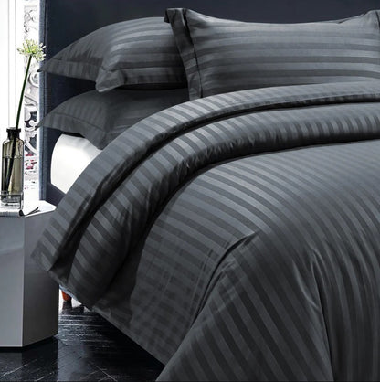 Grey Stripe - Bed Set 6 Pcs (Luxury)