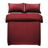 Maroon Stripe-Bed Set 6 Pcs (Luxury)