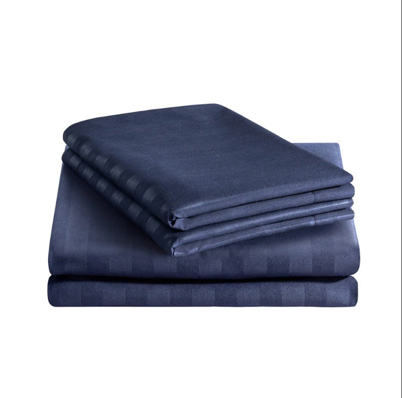 Blue Stripe-Bed Set 6 Pcs (Luxury)