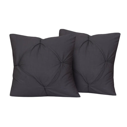 Charcoal Grey Pin Tuck - Cushion Covers Pack of Two - Windsorlino.com