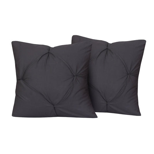 Charcoal Grey Pin Tuck - Cushion Covers Pack of Two - Windsorlino.com