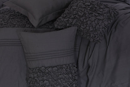 Cuddly Imperial Charcoal Grey - Bed Set 8 Pcs (Luxury) - Windsorlino.com