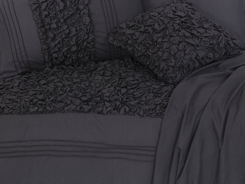 Cuddly Imperial Charcoal Grey - Bed Set 8 Pcs (Luxury) - Windsorlino.com