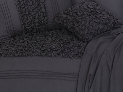 Cuddly Imperial Charcoal Grey - Bed Set 8 Pcs (Luxury) - Windsorlino.com