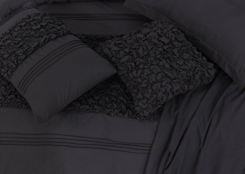 Cuddly Imperial Charcoal Grey - Bed Set 8 Pcs (Luxury) - Windsorlino.com