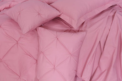 Diamond Pin Tuck Imperial Pink - Bed Set 8 Pcs (Luxury) - Windsorlino.com