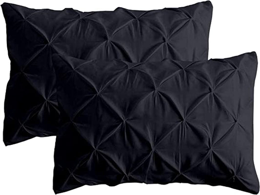Diamond Pin Tuck (Navy) - Pack of 2 Pillow Cases - Windsorlino.com