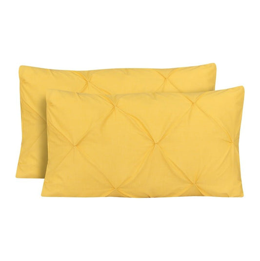 Diamond Pin Tuck (Ochre) - Pack of 2 Pillow Cases - Windsorlino.com
