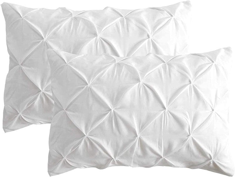 Diamond Pin Tuck (White) - Pack of 2 Pillow Cases - Windsorlino.com