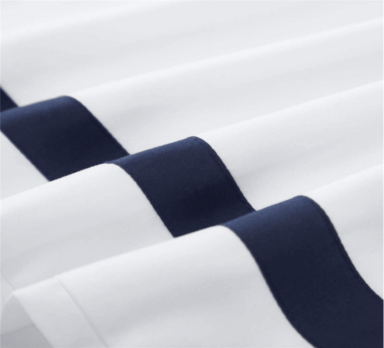 Hudson (Navy on White) - Bed Set 8 Pcs (Luxury) - Windsorlino.com