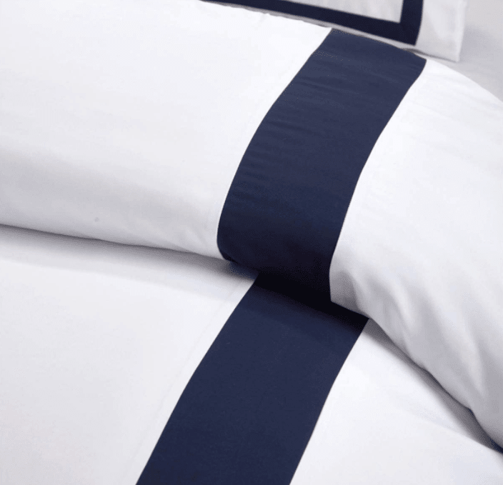 Hudson (Navy on White) - Bed Set 8 Pcs (Luxury) - Windsorlino.com