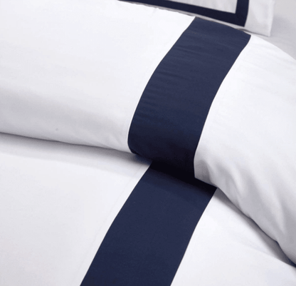 Hudson (Navy on White) - Bed Set 8 Pcs (Luxury) - Windsorlino.com