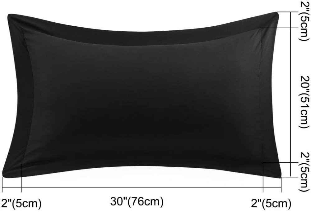Imperial Black - Pack of 2 Pillow Cases Sham (Luxury) - Windsorlino.com