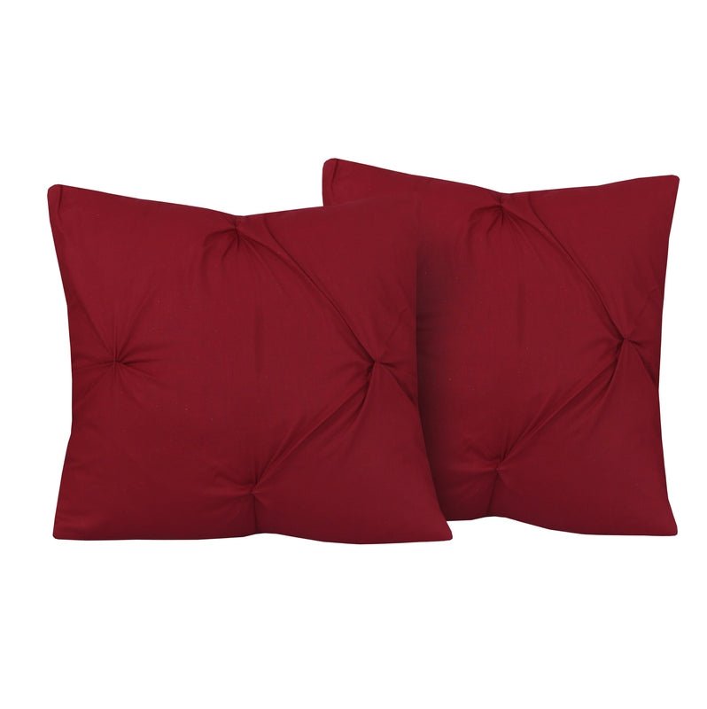 Maroon Pin Tuck - Cushion Covers Pack of Two - Windsorlino.com