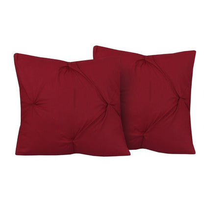 Maroon Pin Tuck - Cushion Covers Pack of Two - Windsorlino.com