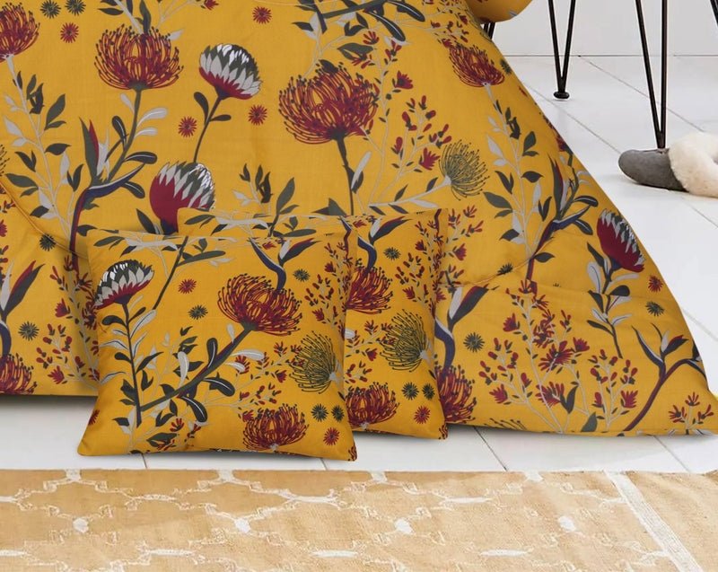 Mustard Floral - Winter Razai Set - Windsorlino.com