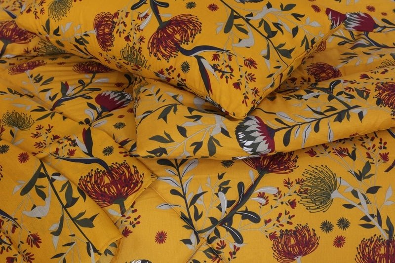 Mustard Floral - Winter Razai Set - Windsorlino.com