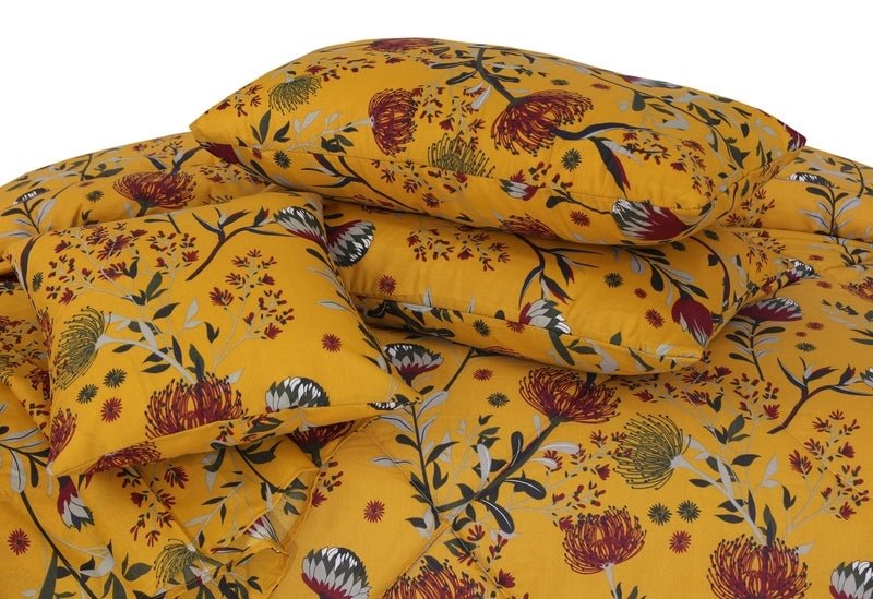 Mustard Floral - Winter Razai Set - Windsorlino.com