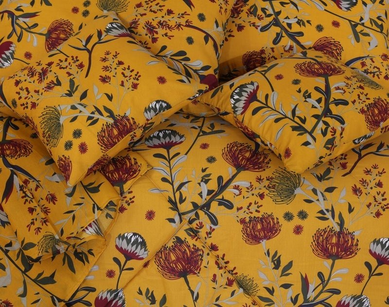 Mustard Floral - Winter Razai Set - Windsorlino.com