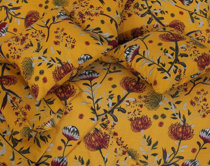 Mustard Floral - Winter Razai Set - Windsorlino.com