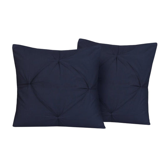 Navy Pin Tuck - Cushion Covers Pack of Two - Windsorlino.com
