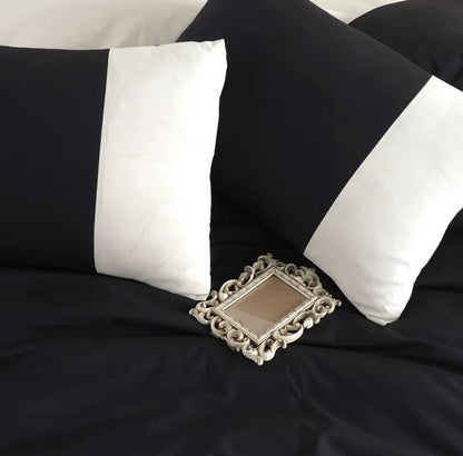 Reversible Black/Cream - Bed Set 8 Pcs (Luxury) - Windsorlino.com