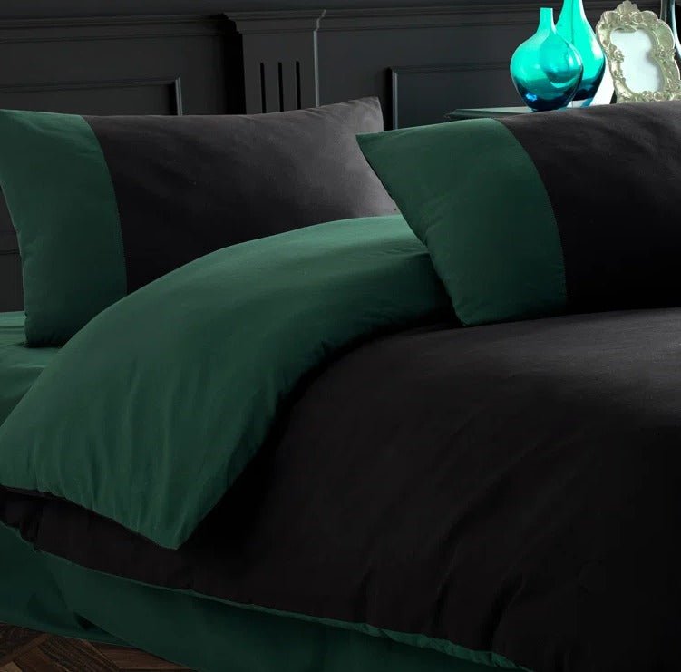 Reversible Black/Green - Bed Set 8 Pcs (Luxury) - Windsorlino.com
