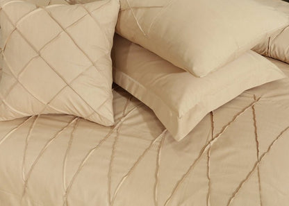 Sammy Cross Pleated Imperial Beige - Bed Set (Luxury) - Windsorlino.com
