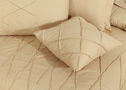 Sammy Cross Pleated Imperial Beige - Bed Set (Luxury) - Windsorlino.com