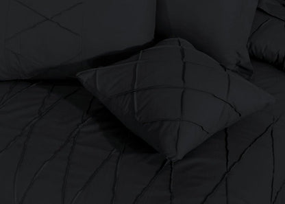 Sammy Cross Pleated Imperial Black - Bed Set (Luxury) - Windsorlino.com