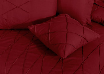 Sammy Cross Pleated Imperial Maroon - Bed Set (Luxury) - Windsorlino.com