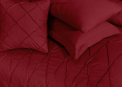 Sammy Cross Pleated Imperial Maroon - Bed Set (Luxury) - Windsorlino.com