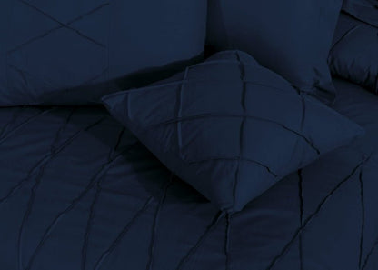 Sammy Cross Pleated Imperial Navy Blue - Bed Set (Luxury) - Windsorlino.com