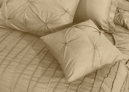 V Pin Tuck Imperial Beige - Bed Set (Luxury) - Windsorlino.com